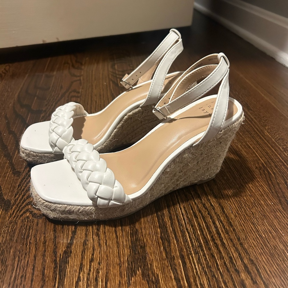 Elegant White Wedge Sandals - A New Day (Target brand)